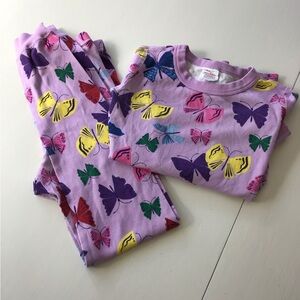 Hanna Andersson Kids Pajamas - Purple with Colorful Butterflies